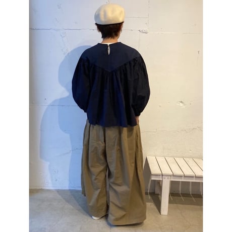 UNIVERSAL SEVEN USAコットン クラシックギャザープルオーバー ネイビー