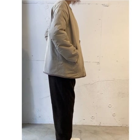 NATURAL LAUNDRY ボアリバーシブルジャケット　ベージュ×モカ