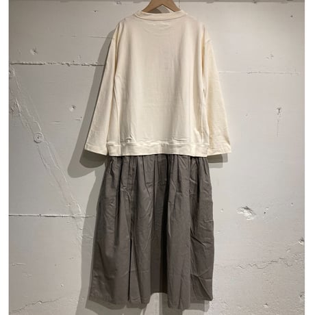 NATURAL LAUNDRY 度詰め天竺クレアワンピース クリーム