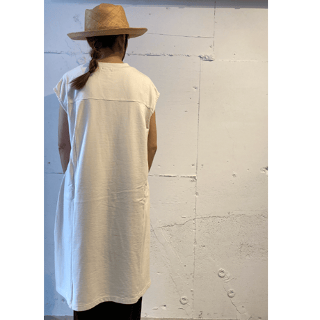 GALERIE TISSU エーゲ海オーガニック 裏毛ワンピース チャコール