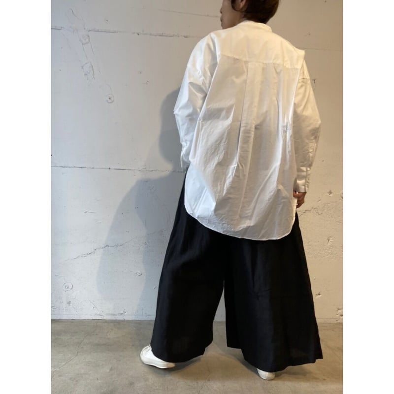 UNIVERSAL TISSU トリプルワッシャーリネンラップキュロットパンツ