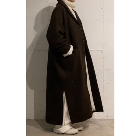 TISSU オリジナルウールへリンボン チェスターコート size3 ブラウンへリンボン