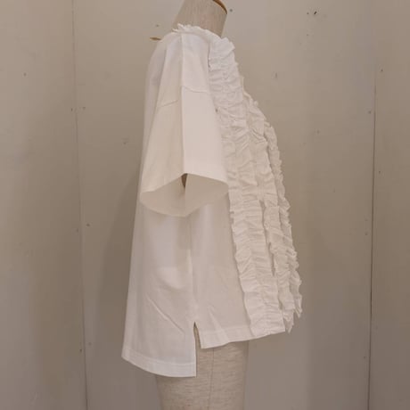 【UNIVERSAL TISSU】コットンクラシック天竺フリルTシャツ