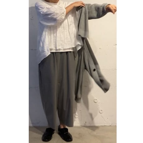 UNIVERSAL SEVEN コットンニット ショートカーデ TOPグレー
