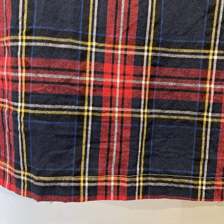 NATURAL LAUNDRY パネル シャーリングスカート グレー×ブルー