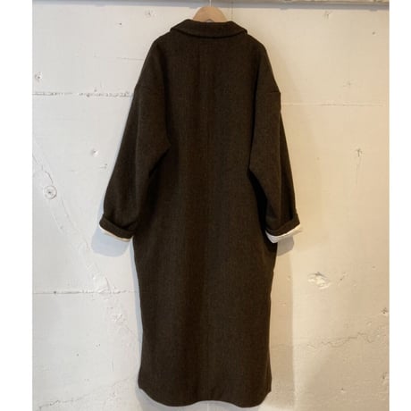 TISSU オリジナルウールへリンボン チェスターコート size3 ブラウンへリンボン