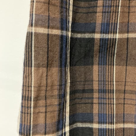 NATURAL LAUNDRY パネル シャーリングスカート ブラウン