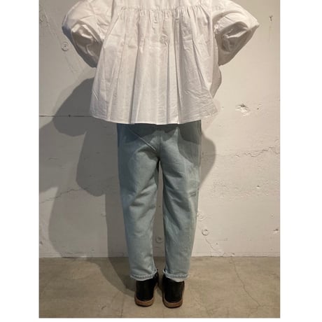 TISSU サフィランリネンデニム イージーテーパードパンツ size1 ブリーチ