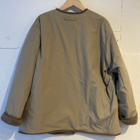 NATURAL LAUNDRY ボアリバーシブルジャケット　ベージュ×モカ