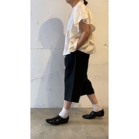 UNIVERSAL TISSU オリジナルフレンチリネンハーフパンツ クロ