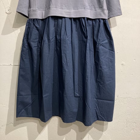 NATURAL LAUNDRY 度詰め天竺クレアワンピース フェードブルー