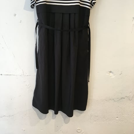 UNIVERSAL TISSU　クラシック天竺 タックワンピース　ボーダー