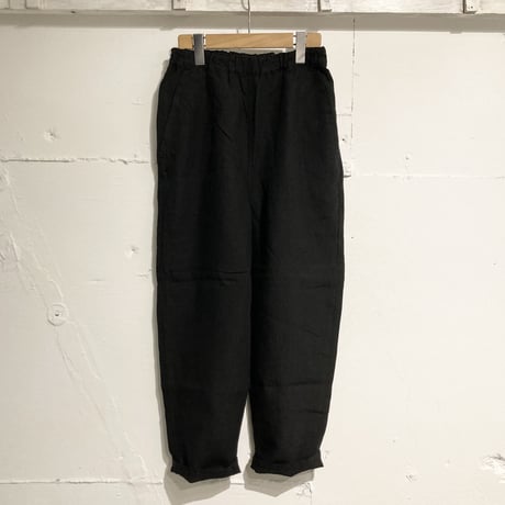 TISSU トリプルワッシャーリネン イージーテーパードパンツ size1 クロ