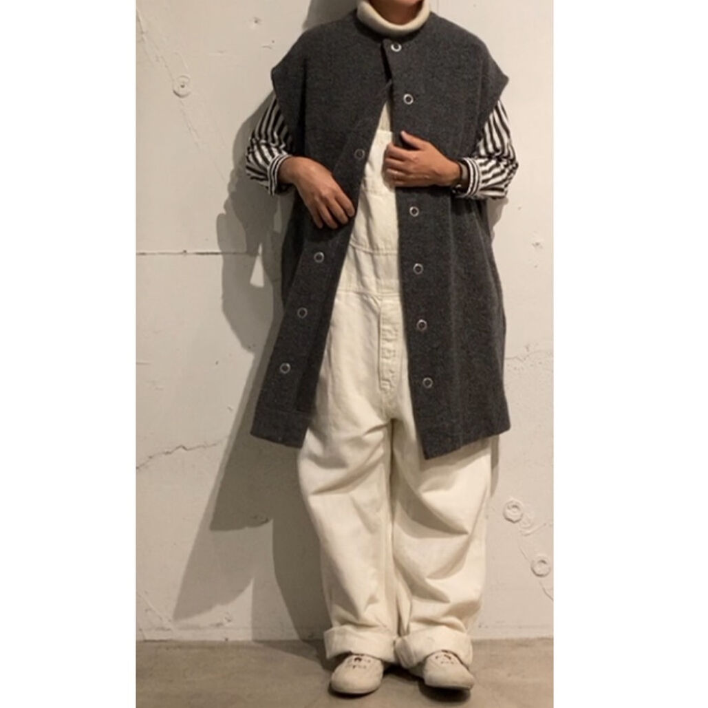 grin シープパイルボアロングベスト グレー | un de plus