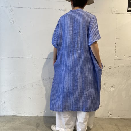 NATURAL LAUNDRY 先染めリネン ドルマンワンピース