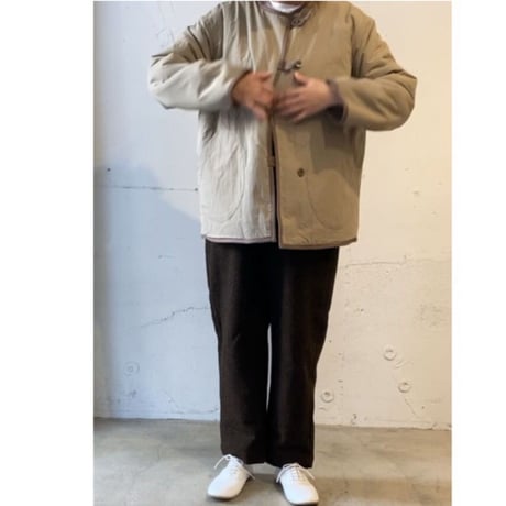 NATURAL LAUNDRY ボアリバーシブルジャケット　ベージュ×モカ