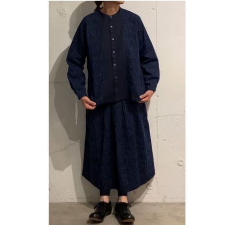 grin ｋｏｅｄａ刺繍タックスカート ネイビー
