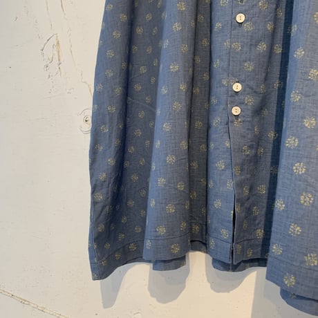 NATURAL LAUNDRY フラワーワイドチュニック シェイドブルー