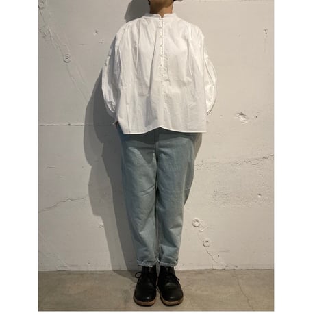 TISSU サフィランリネンデニム イージーテーパードパンツ size1 オフ