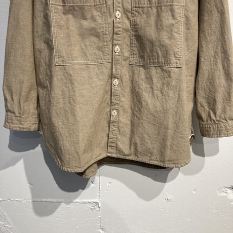 NATURAL LAUDRY セルヴィッチダンガリーシャツカーデガン ベージュ