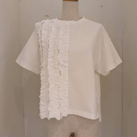 【UNIVERSAL TISSU】コットンクラシック天竺フリルTシャツ