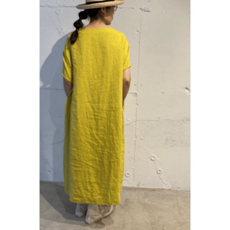 grin リネンサックワンピース アイアングレー