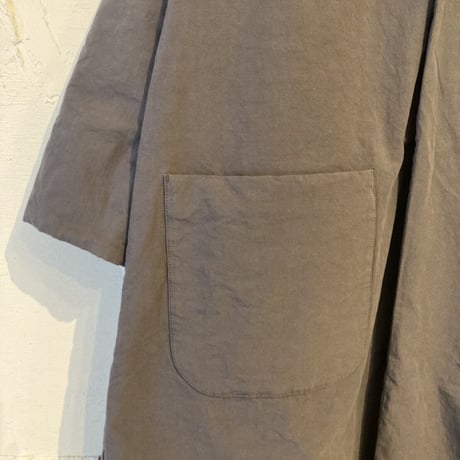grin CLシーチング中綿ロングコート スチールグレー