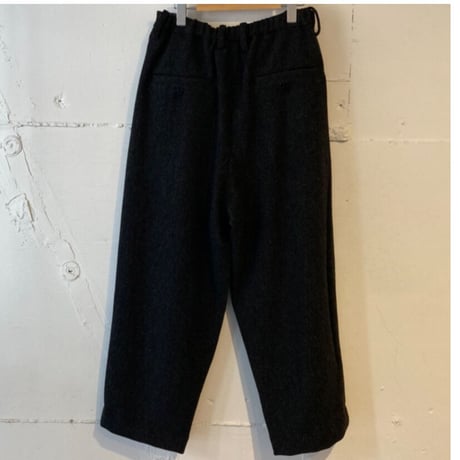 TISSU オリジナルウールへリンボン タックパンツ size3 クロへリンボン