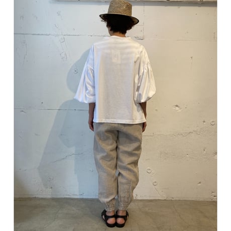 UNIVERSAL SEVEN トリプルワッシャーリネン ジョガーパンツ スモーキーブルー