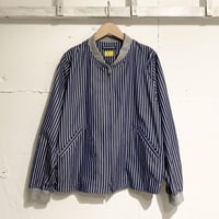 NATURAL LAUNDRY ジップアップブルゾン ネイビーストライプ