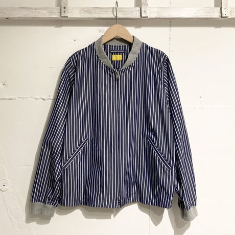 NATURAL LAUNDRY ジップアップブルゾン ネイビーストライプ