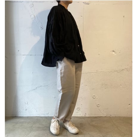 TISSU トリプルワッシャーリネン イージーテーパードパンツ size1 シロ