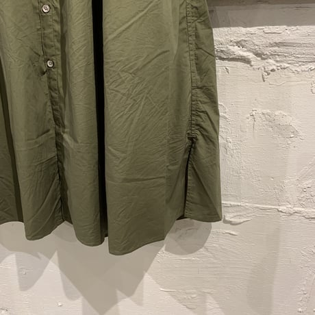 UNIVERSAL TISSU クラシックギャザーシャツドレス カーキ
