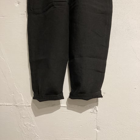 TISSU トリプルワッシャーリネン イージーテーパードパンツ size1 クロ