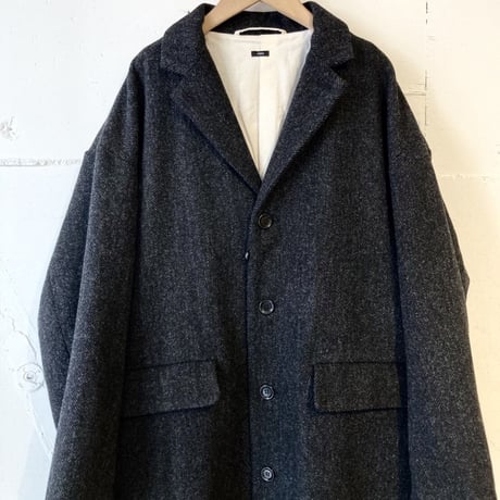 TISSU オリジナルウールへリンボン チェスターコート size3 クロへリンボン