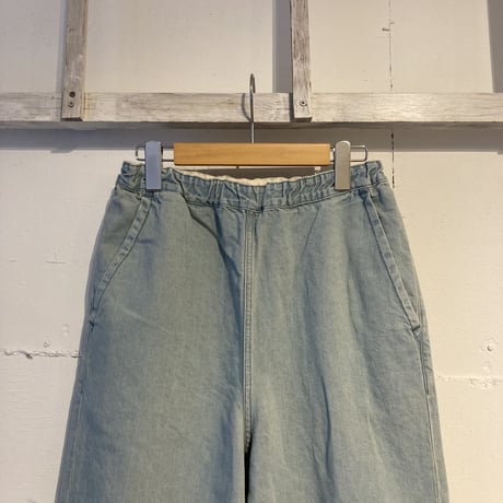 TISSU サフィランリネンデニム イージーテーパードパンツ size1 ブリーチ