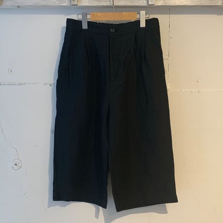 UNIVERSAL TISSU オリジナルフレンチリネンハーフパンツ クロ