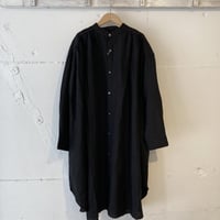 UNIVERSAL TISSU トリプルワッシャーリネン ギャザーチュニック クロ