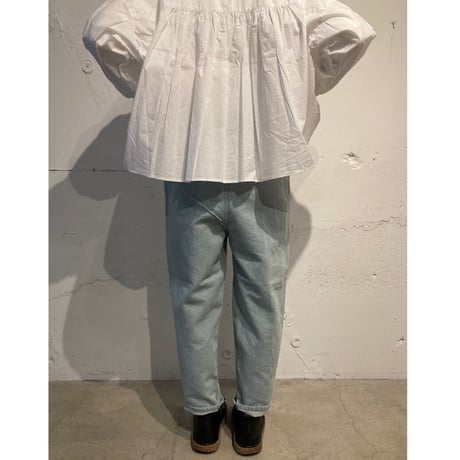 TISSU サフィランリネンデニム イージーテーパードパンツ size1 オフ