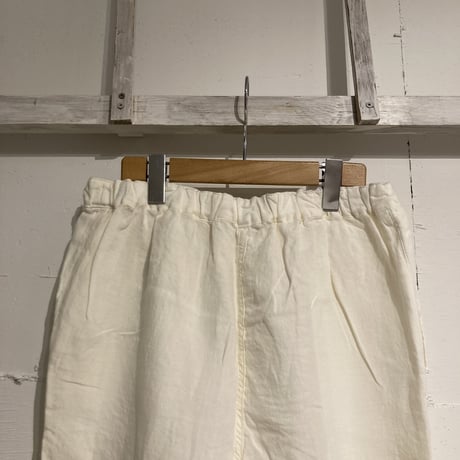 TISSU トリプルワッシャーリネン イージーテーパードパンツ size3 シロ