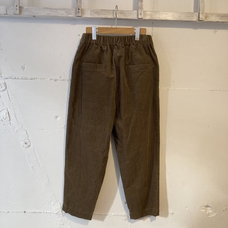 GALERIE TISSU コーデュロイ イージーセーラーパンツ カーキ