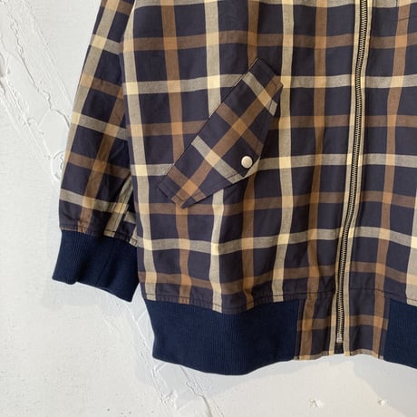 TISSU コットンツイル リブブルゾン ネイビーチェック size3