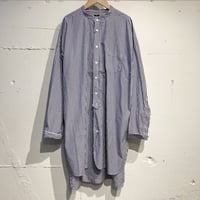TISSU カッタウェイカフスワークシャツ ネイビーストライプ