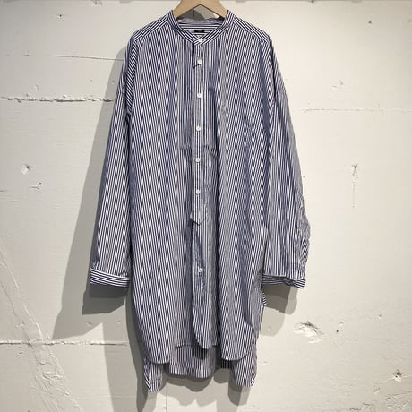 TISSU カッタウェイカフスワークシャツ ネイビーストライプ