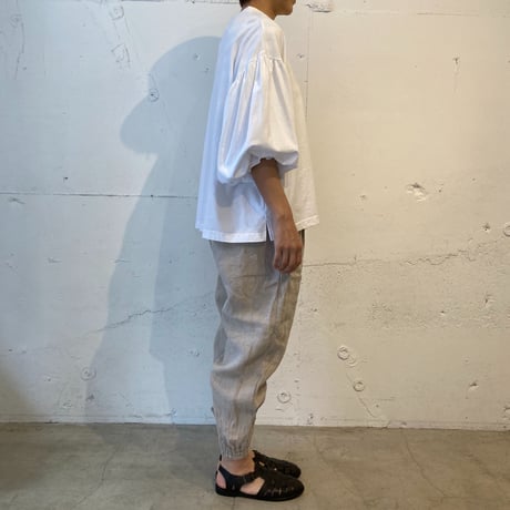 UNIVERSAL SEVEN トリプルワッシャーリネン ジョガーパンツ  クロ