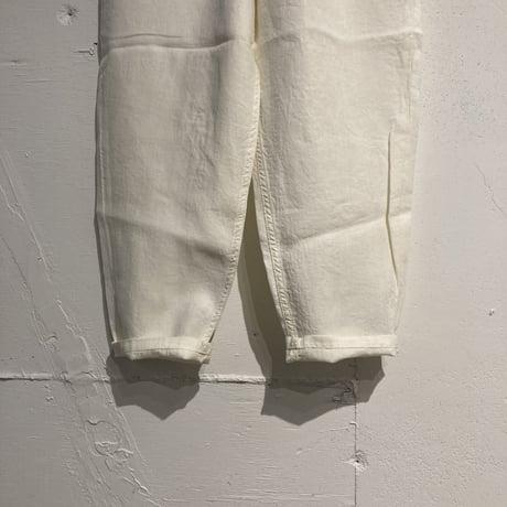 TISSU トリプルワッシャーリネン イージーテーパードパンツ size1 シロ