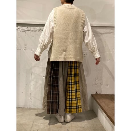 NATURAL LAUNDRY パネルスカート ネイビー