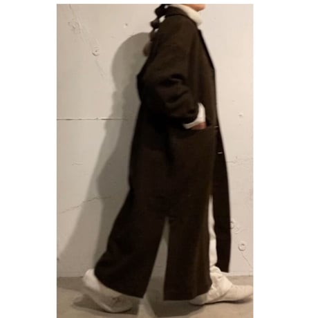 TISSU オリジナルウールへリンボン チェスターコート size3 クロへリンボン