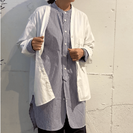 NATURAL LAUDRY セルヴィッチダンガリーシャツカーデガン シロ