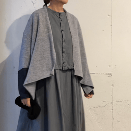 grin ショールカーディガン グレー